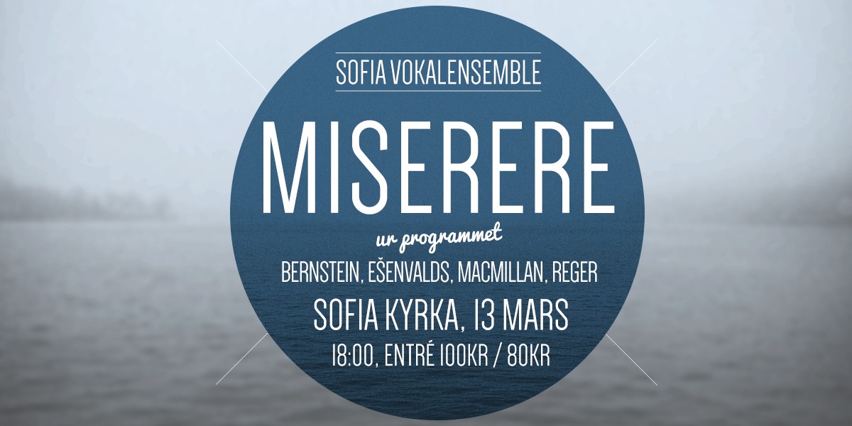 Konsertbild för Miserere i Sofia kyrka 2016